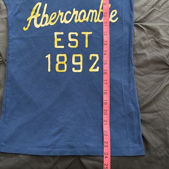 Vintage Abercrombie Kids Blue Yellow New York V Neck Shirt Top Size M - Picture 3 of 4